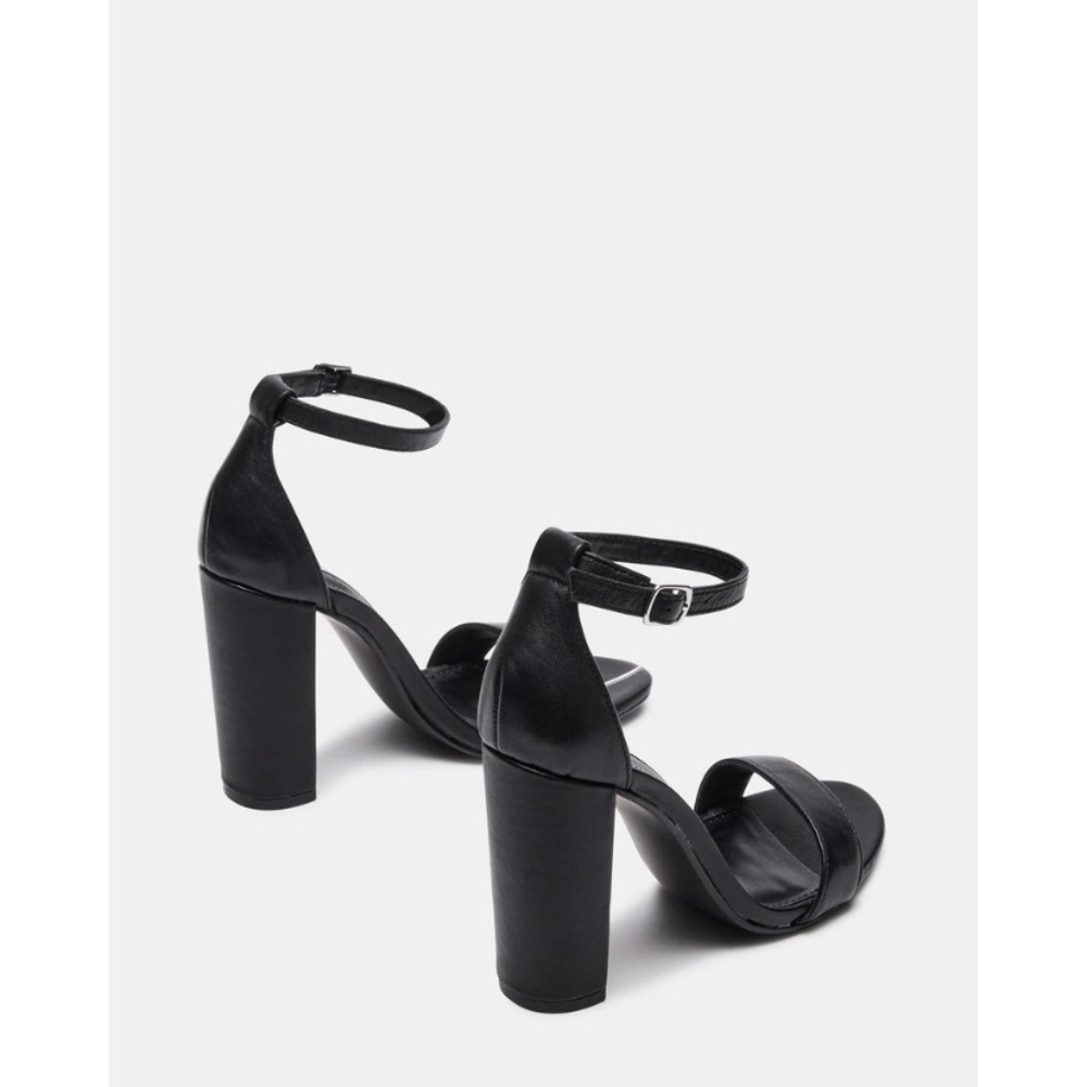 Steve Madden Carrson Black Leather Heels - Picture 2 of 4